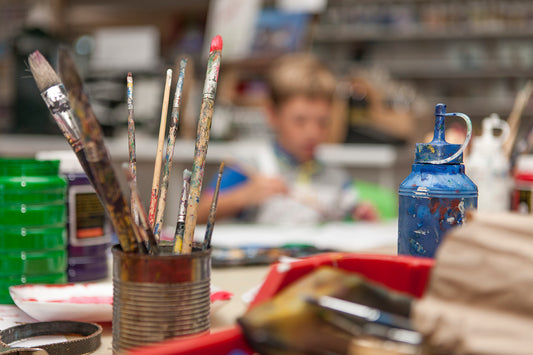 having fun in the art studio