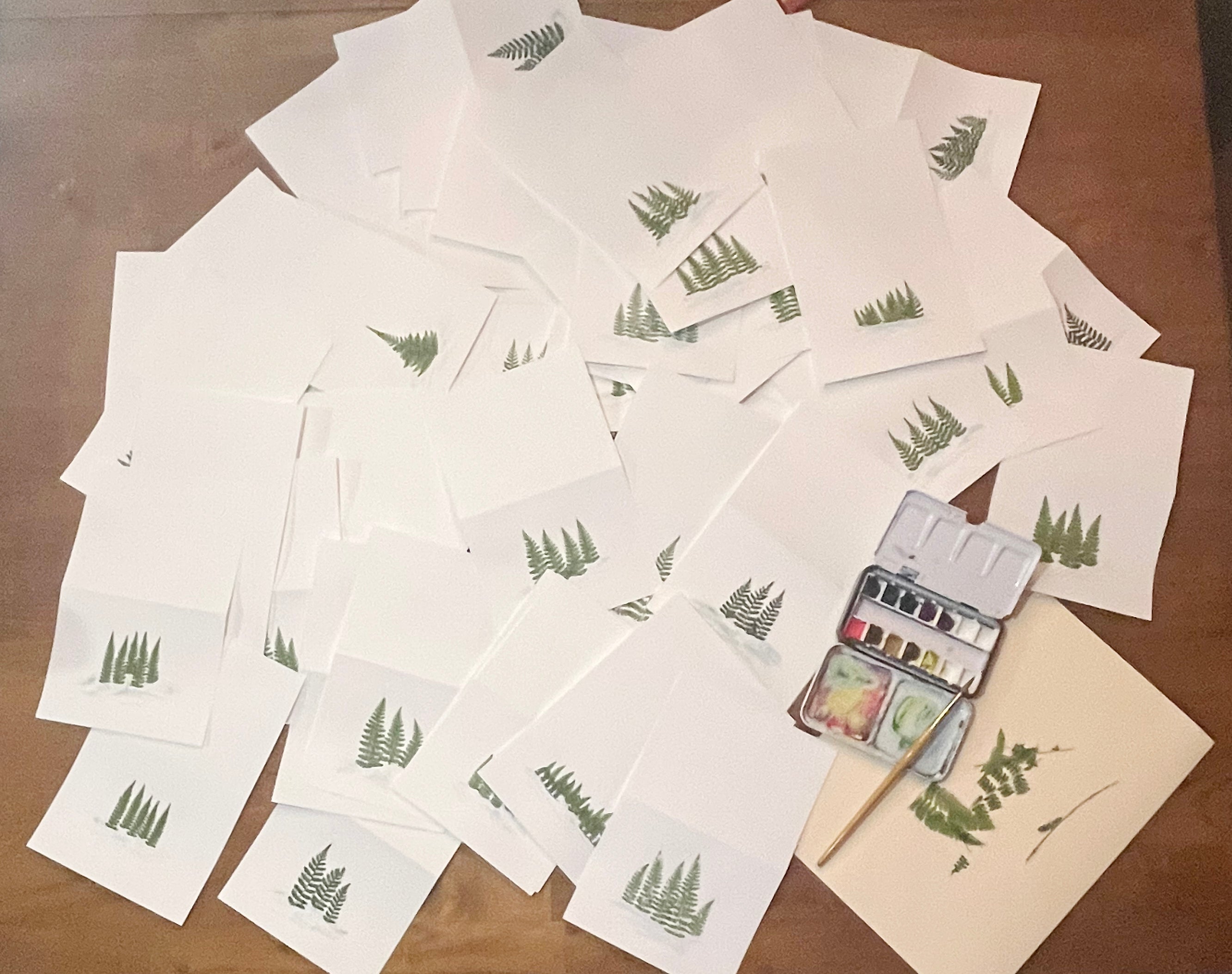 Handmade Christmas Cards — Nature, Paint, and a Little Patience