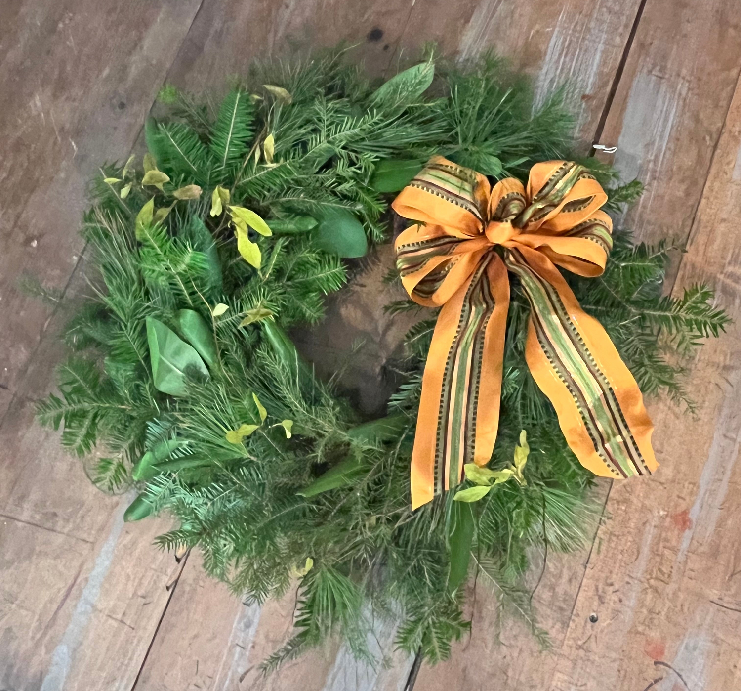 One example of the evergreen wreath workshop from Caron Designs studio