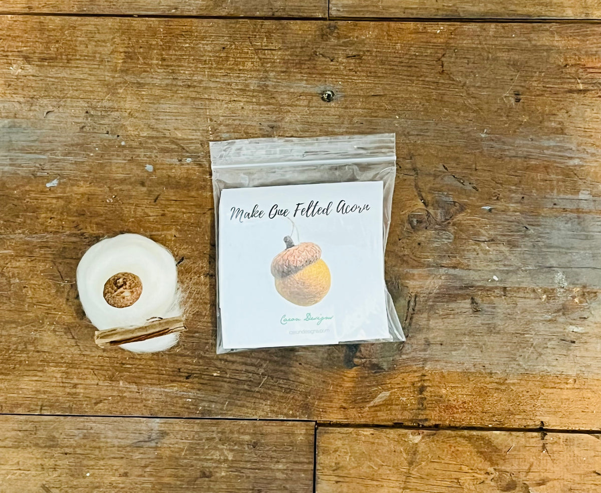 Make One Felted Acorn  | Beginner Wet Felting Craft Kit