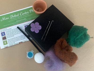 Mini Felted Cactus Plant Craft Kit – DIY Wool Succulent with Flower in Pot