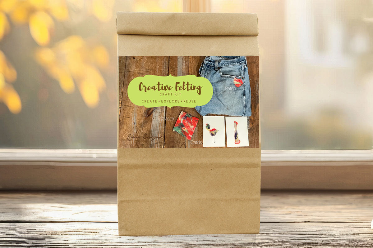 Creative Felting Kit | DIY Wet Felting Craft Kit | Make Coasters, Patches, Greeting Cards & More | Beginner Fiber Art Kit