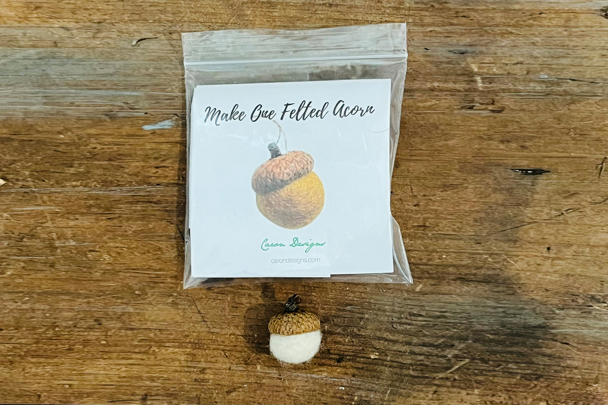 Make One Felted Acorn  | Beginner Wet Felting Craft Kit