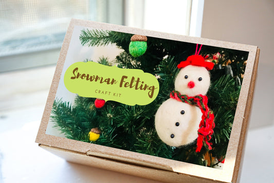 Needle Felting and Wet Felting Snowman Craft Kit – Create Your Own Winter Magic!