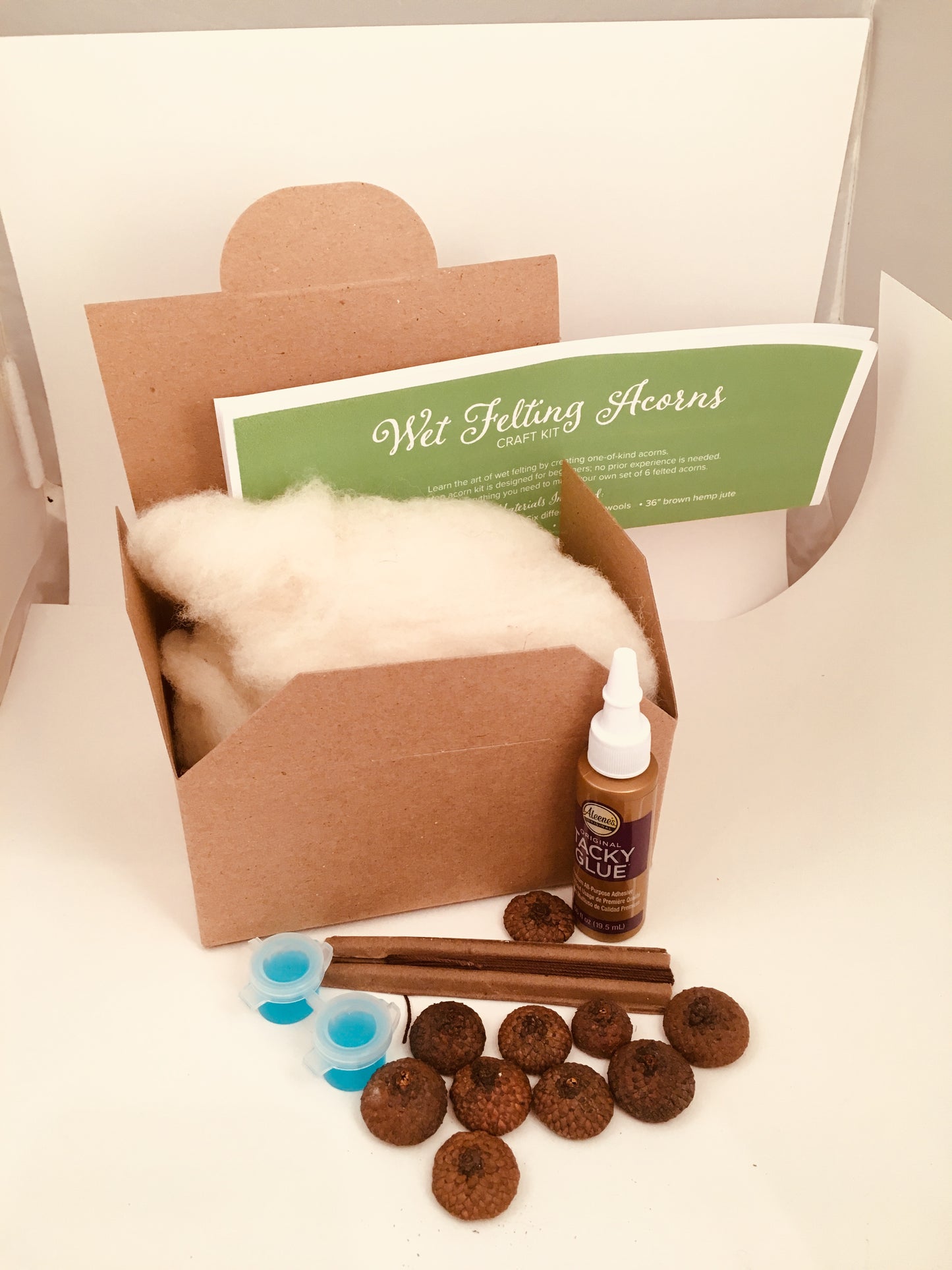 Wet Felting Acorns Craft Kit