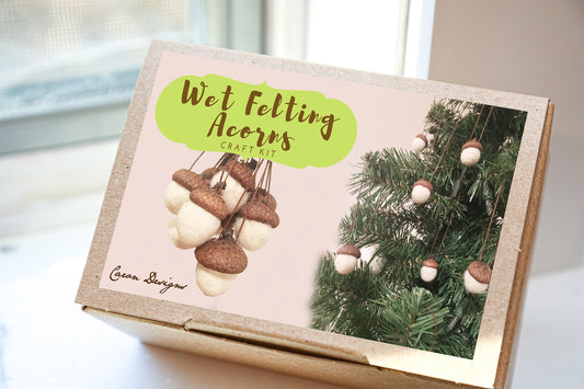 Wet Felting Acorns Craft Kit