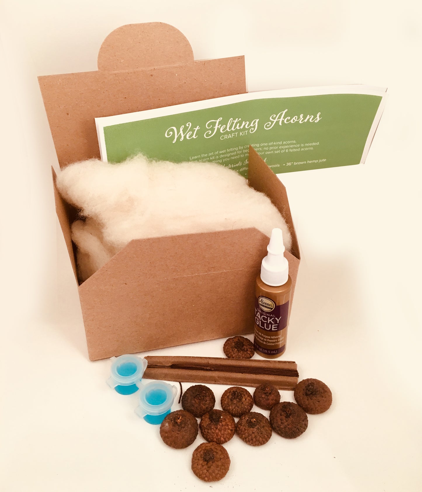 Wet Felting Acorns Craft Kit