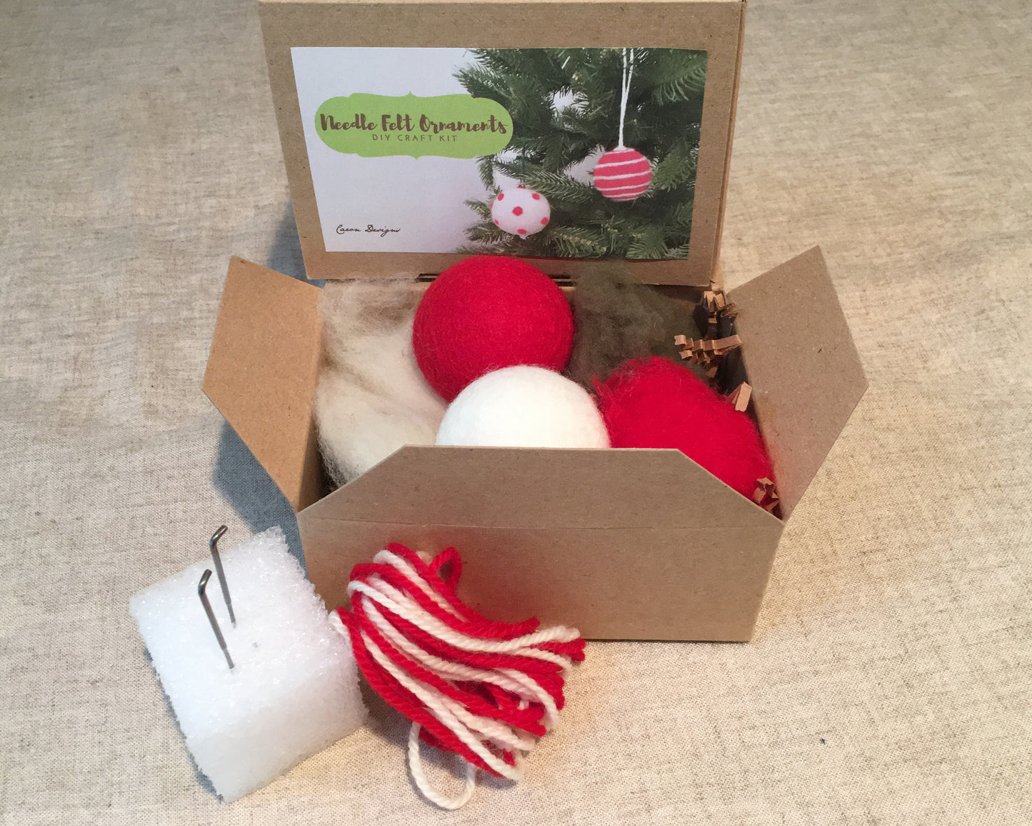 Two Needle Felted Ball Ornament Craft Kit