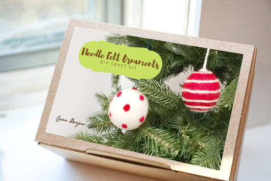 Two Needle Felted Ball Ornament Craft Kit