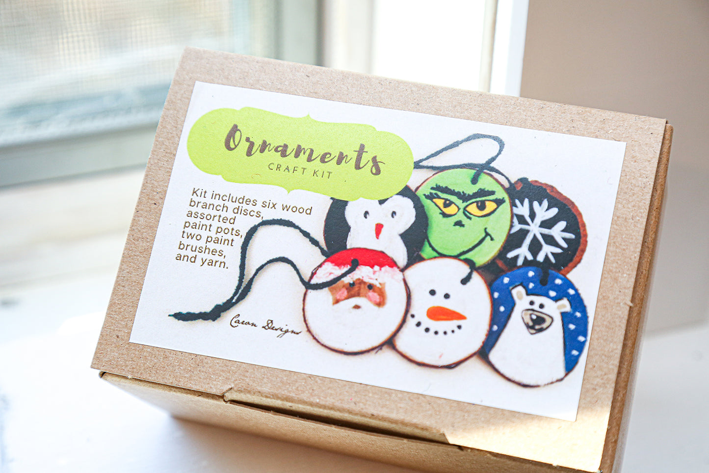 Holiday Ornament Painting Kit | DIY Christmas Craft Kit for Kids and Adults